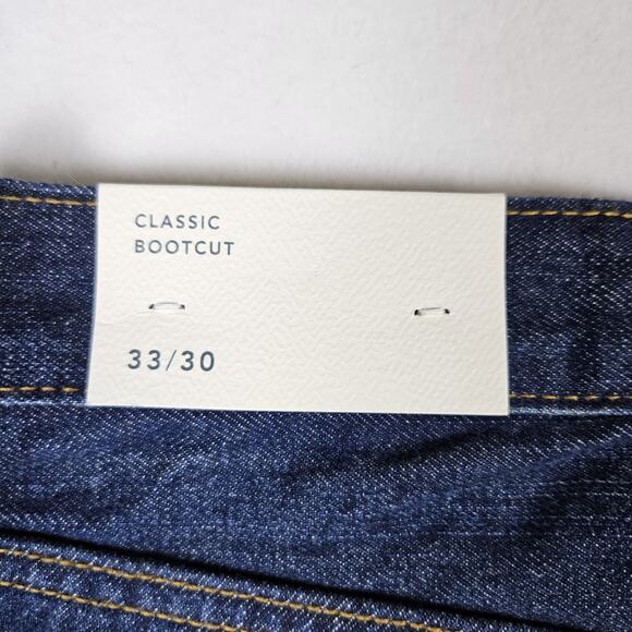 American Eagle Bootcut Jeans Mens 33x30 Dark Wash Blue Classic Whiskering Faded - Picture 8 of 14